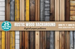 Rustic Wood Background Paper Bundle PNG Product Image 1