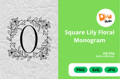 Square Lily Floral Monogram Product Image 1