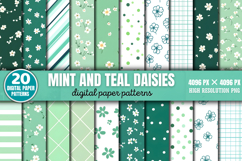 Mint and Teal Daisies Digital Bundle PNG Product Image 1