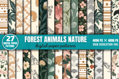 Forest Animals Nature Digital Background Paper Bundle PNG Product Image 1