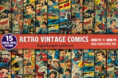 Retro Vintage Comics Background Bundle PNG Product Image 1