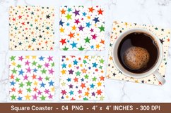 Colorful Star Square Coasters | Square Coaster Png Product Image 1