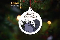 Rabbit Christmas Tree Toy SVG laser cut file for Glowforge Product Image 1