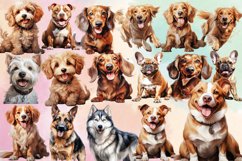Cute Dog Watercolor Clipart Bundle, Cute Dog Watercolor PNG Product Image 2