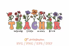 Teacher Svg, Helping little minds grow Svg, Teacher Shirt Product Image 2