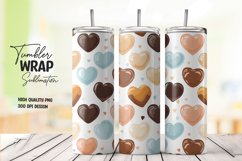Watercolor heart pattern tumbler wrap sublimation png Product Image 1