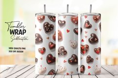 Watercolor heart pattern tumbler wrap sublimation png Product Image 1