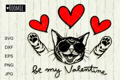 Valentine Cat with heart SVG for Cricut, Love cats Shirt Product Image 2