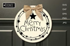 Scandinavian Christmas door hanger svg, Merry Christmas sign Product Image 1