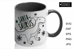 Christmas Santa Dinosaur T-Rex Svg, Boy shirt mug design Product Image 2