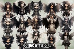 Gothic Little Girl Sublimation Clipart Bundle, Gothic Little Product Image 1