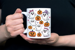 Cute Ghosts and Pumpkins Halloween Pattern Product Image 2
