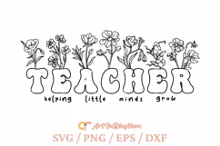 Teacher Svg, Helping little minds grow Svg, Teacher Shirt Product Image 3