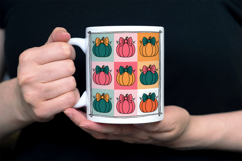 Colorful 9-Grid Pumpkins Pink Teal Fall Product Image 3