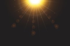Lens Flare Shiny Sun on Black Background Product Image 1