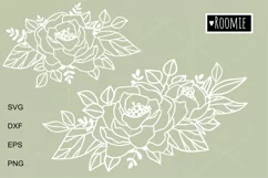 Peony svg for Cricut, Line art Flowers cutfile Floral Product Image 2