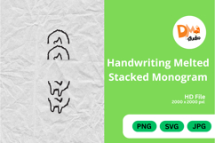 Handwriting Melted Stacked Monogram Product Image 1