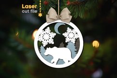 Bear Christmas Ornament SVG laser cut file for Glowforge Product Image 1