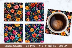Maxican Flower Square Coasters | Square Coaster Png Product Image 1