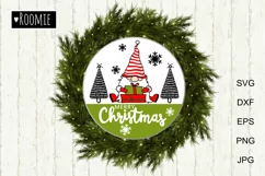 Christmas gnome door hanger svg, Merry Christmas sign SVG Product Image 1