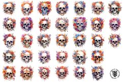 Clipart, Watercolor Skulls 2,Design Bundle, 32 artworks! Product Image 2