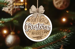 First Christmas Ornament SVG laser cut file for Glowforge Product Image 1