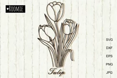 Tulip svg, Flowers papercut, Floral bouquet, Wedding decor Product Image 2
