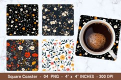 Disty Floral Square Coasters | Square Coaster Png Product Image 1