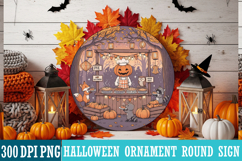 Halloween Round Sign Design PNG Perfect for Spooky Season Product Image 1