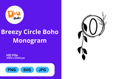 Breezy Circle Boho Monogram - Hand Drawn Floral Letter Set Product Image 1