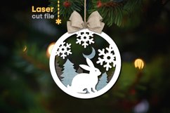 Hare Christmas Ornament SVG laser cut file for Glowforge Product Image 1