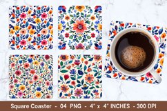 Maxican Floral Square Coasters | Square Coaster Png Product Image 1