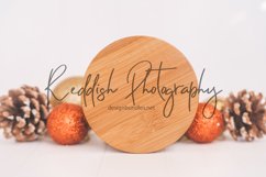 Round wood sign mockup JPG 300 dpi, flat lay mock up Product Image 1