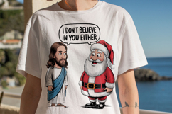 I Don&#039;t Believe In You Either Jesus Santa Product Image 2