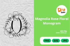 Magnolia Rose Floral Monogram Product Image 1
