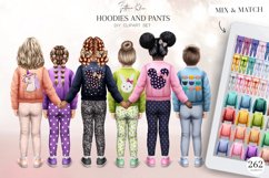 Toddlers Clip Art, Hoodies and Pants Clipart, Clothes PNG Product Image 1
