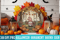 Halloween Round Sign Design PNG Perfect for Spooky Season Product Image 1