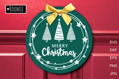 Scandinavian Christmas door hanger svg, Merry Christmas sign Product Image 1