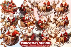 Christmas Sleigh Sublimation Clipart, Christmas Bundle Product Image 1