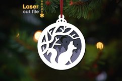 Fox Christmas Tree Toy SVG laser cut file for Glowforge Product Image 1