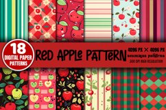 Red Apple Pattern Digital Papers Bundle Product Image 1