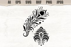 Stencil Feather SVG Product Image 1