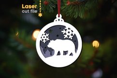 Bear Christmas Tree Toy SVG laser cut file for Glowforge Product Image 1
