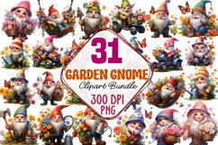 Garden Gnome Sublimation clipart Bundle Product Image 1