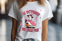 In October We Wear Pink Cute Witch Goose Product Image 2