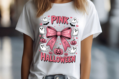 Pink Halloween Cute Ghosts &amp; Pumpkins Coquette Product Image 2