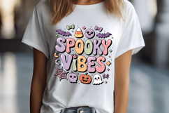 Spooky Vibes Cute Halloween Ghosts &amp; Fun Bats Product Image 2