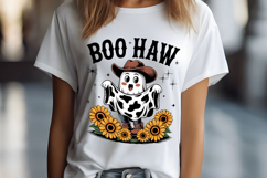 Boo Haw Funny Cute Cowboy Ghost Flowers Product Image 2