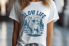 Slow Life Llama One Color Sketch Farm Animals Product Image 2
