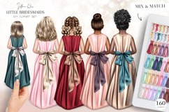 Little Bridesmaids Clip Art, Girl in Dress Clipart, Custom Product Image 1